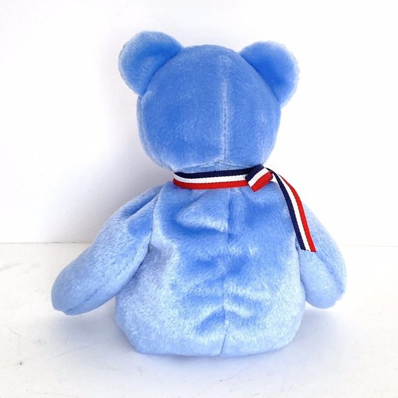 2001 TY Beanie Baby AMERICA the Bear Blue Version 8.5 Inch Clean Vintage - Picture 4 of 8